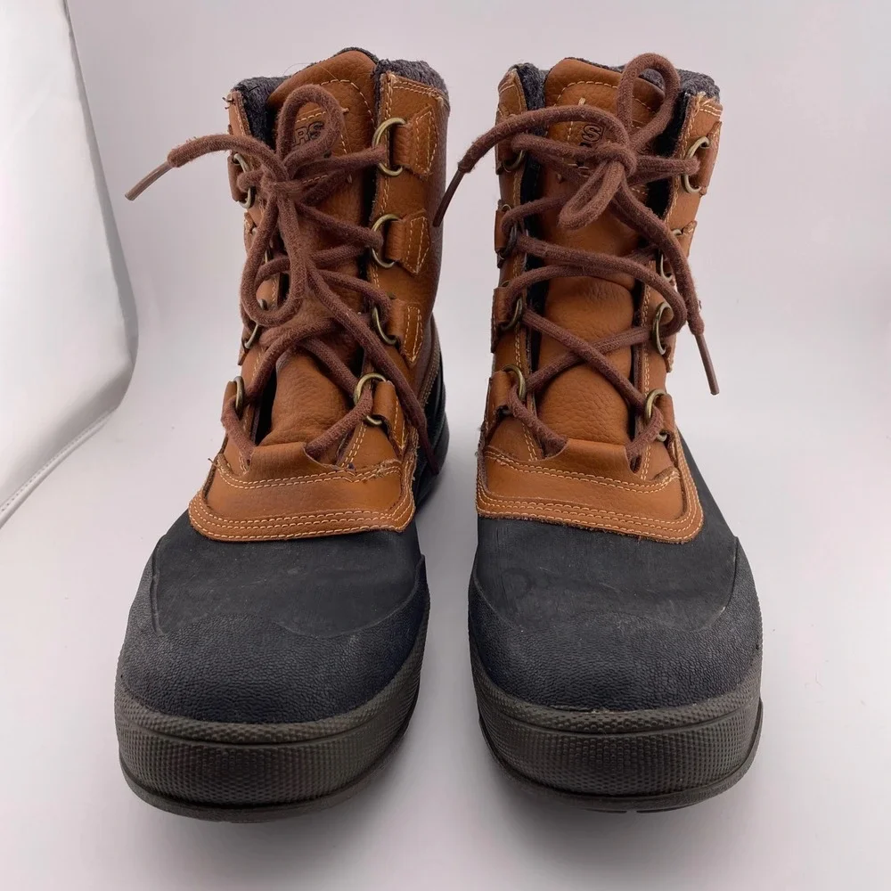 Skechers‎ North 3600 Mens Leather Thinsulate Winter Duck Boots Brown Black US 9